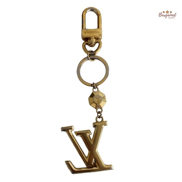 Authentic LOUIS VUITTON Gold LV Facettes Bag Charm & Key Holder - Picture 6 of 13